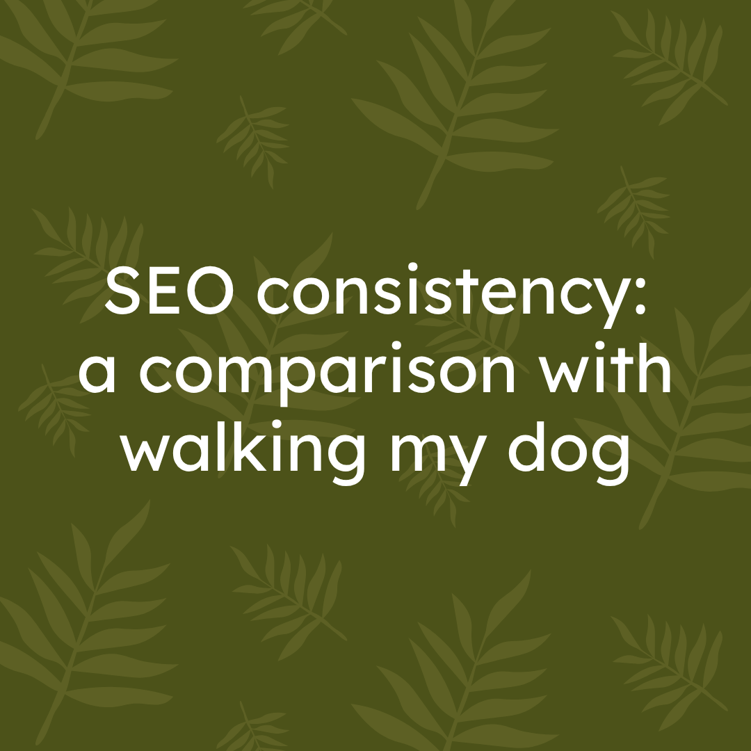 SEO consistency_ a comparison with walking my dog