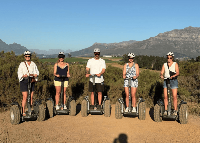 The Aloha Life Digital team on a segway wine tour in South Africa
